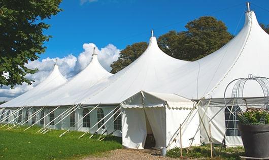 multiple portable restrooms for large-scale outdoor events, ensuring availability for all guests in Plano IL